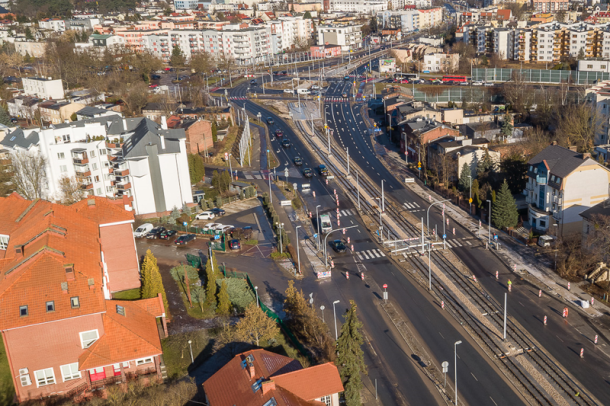 Szosa Chełmińska na wysokości Liceum Akademickiego