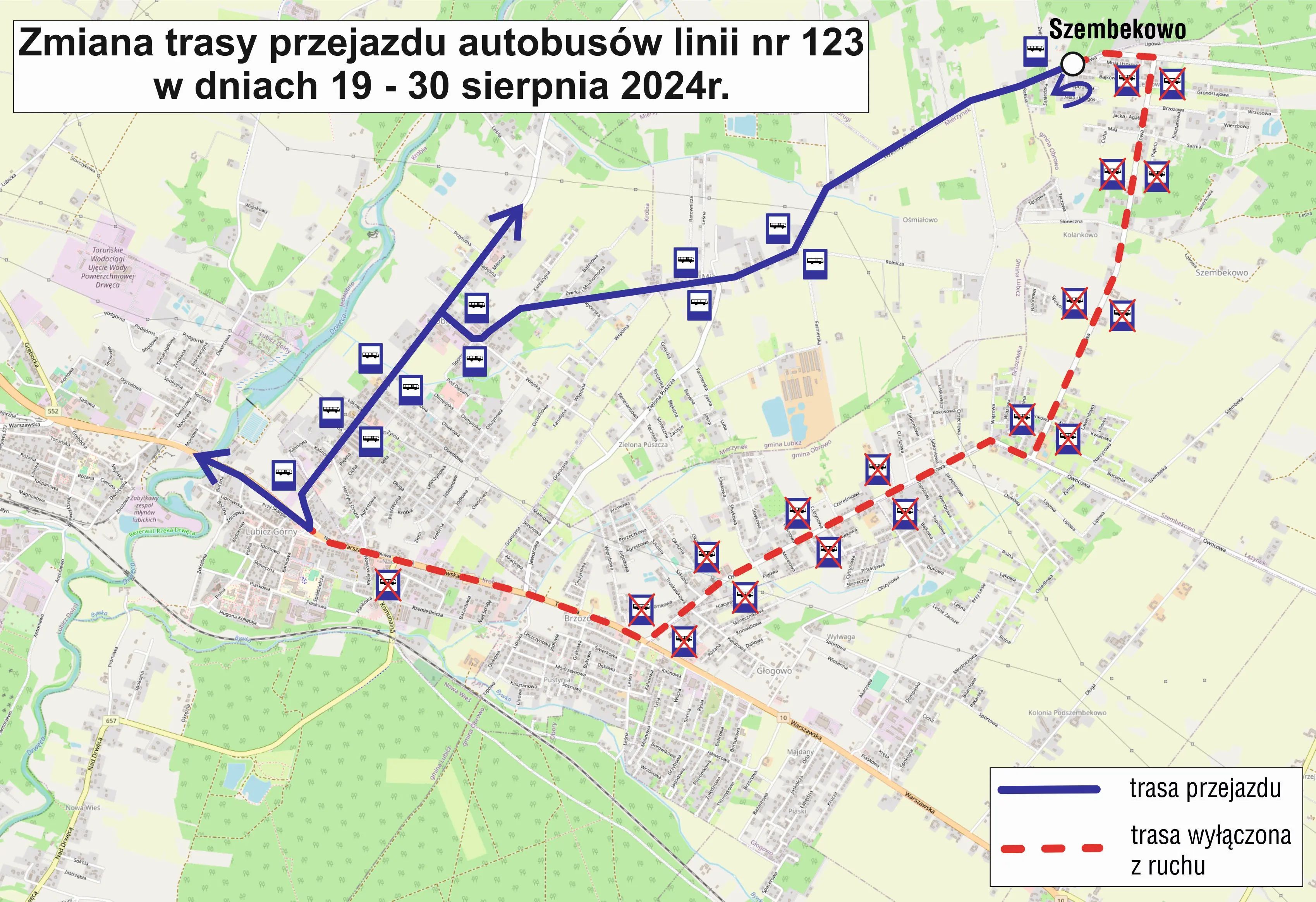 Schemat objazdu Szembekowo